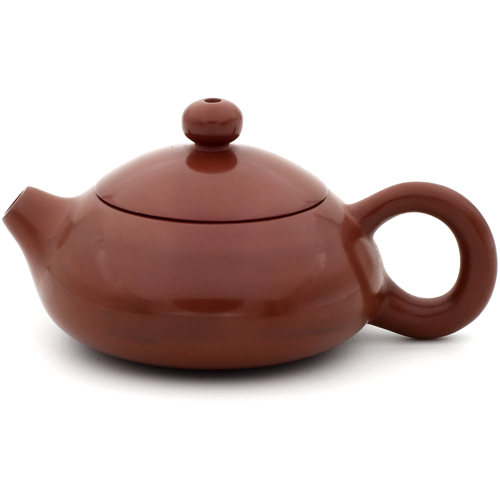 Polished Red/Brown Jianshui Zitao Teapot - Bian Xishi Style - 80ml