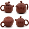 Polished Red/Brown Jianshui Zitao Teapot - Dragon's Egg / Long Dan Style - 110ml