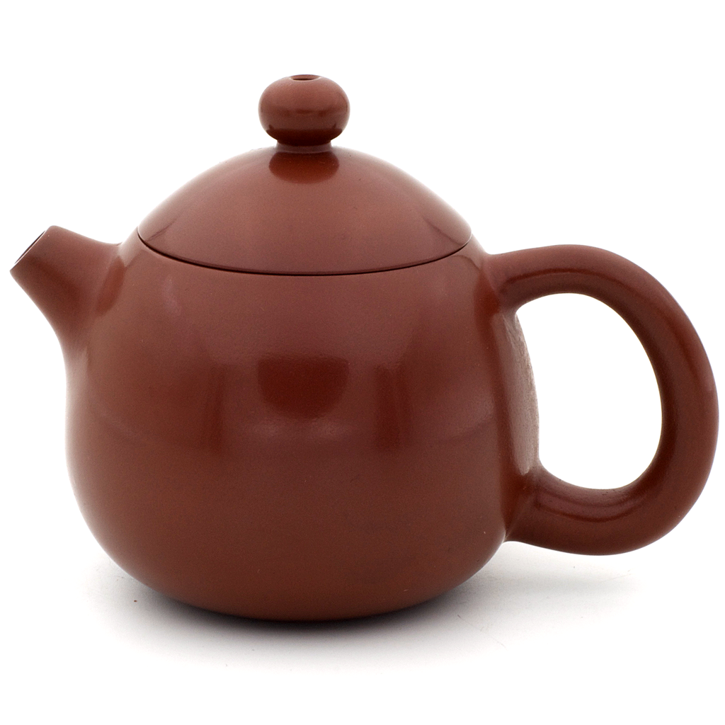 Polished Red/Brown Jianshui Zitao Teapot - Dragon's Egg / Long Dan Style - 110ml