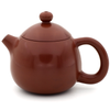 Polished Red/Brown Jianshui Zitao Teapot - Dragon's Egg / Long Dan Style - 110ml