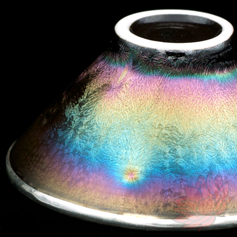Handmade Silver Cup 45ml - 'Douli' Peacock Texture