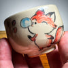 "Bubble Blowing Fox" Hand Painted Huaning Tea Cup - 60ml