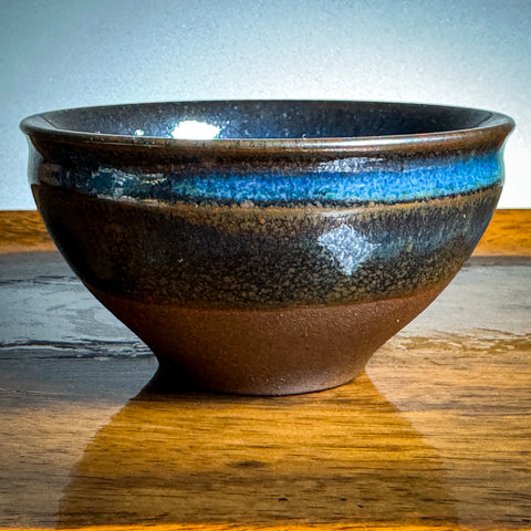 Huaning Wood Fired "Blue Galaxy" Tea Cup - 45ml