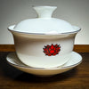 White Porcelain Gaiwan w/ Crimson Lotus Logo - 130ml