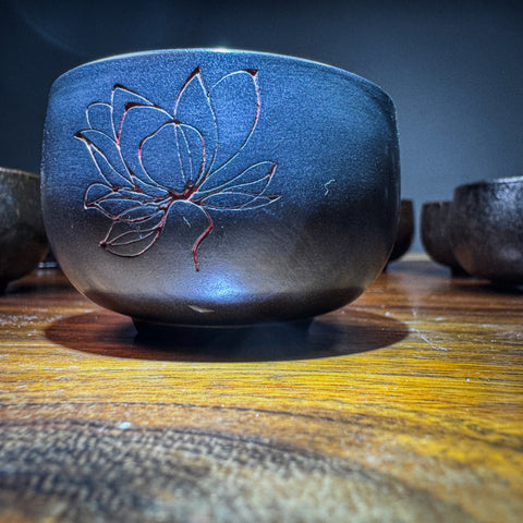 Jianshui Black Clay Lotus Tea Cup - 65ml