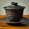 Jianshui Black Clay Carved Textured Gaiwan - 130ml