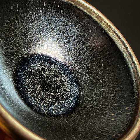 Vintage Wood Fired Jianzhan Teacup #23 40ml "Super Deep Blue"