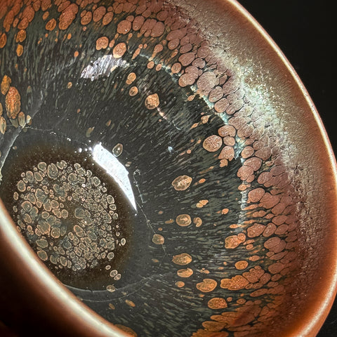 Vintage Wood Fired Jianzhan Teacup #26 90ml "Field of Flowers"