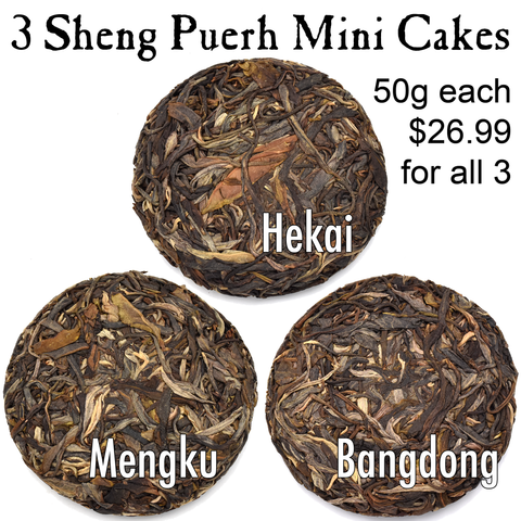 All Three Mini Cakes - Sheng / Raw Puerh Tea