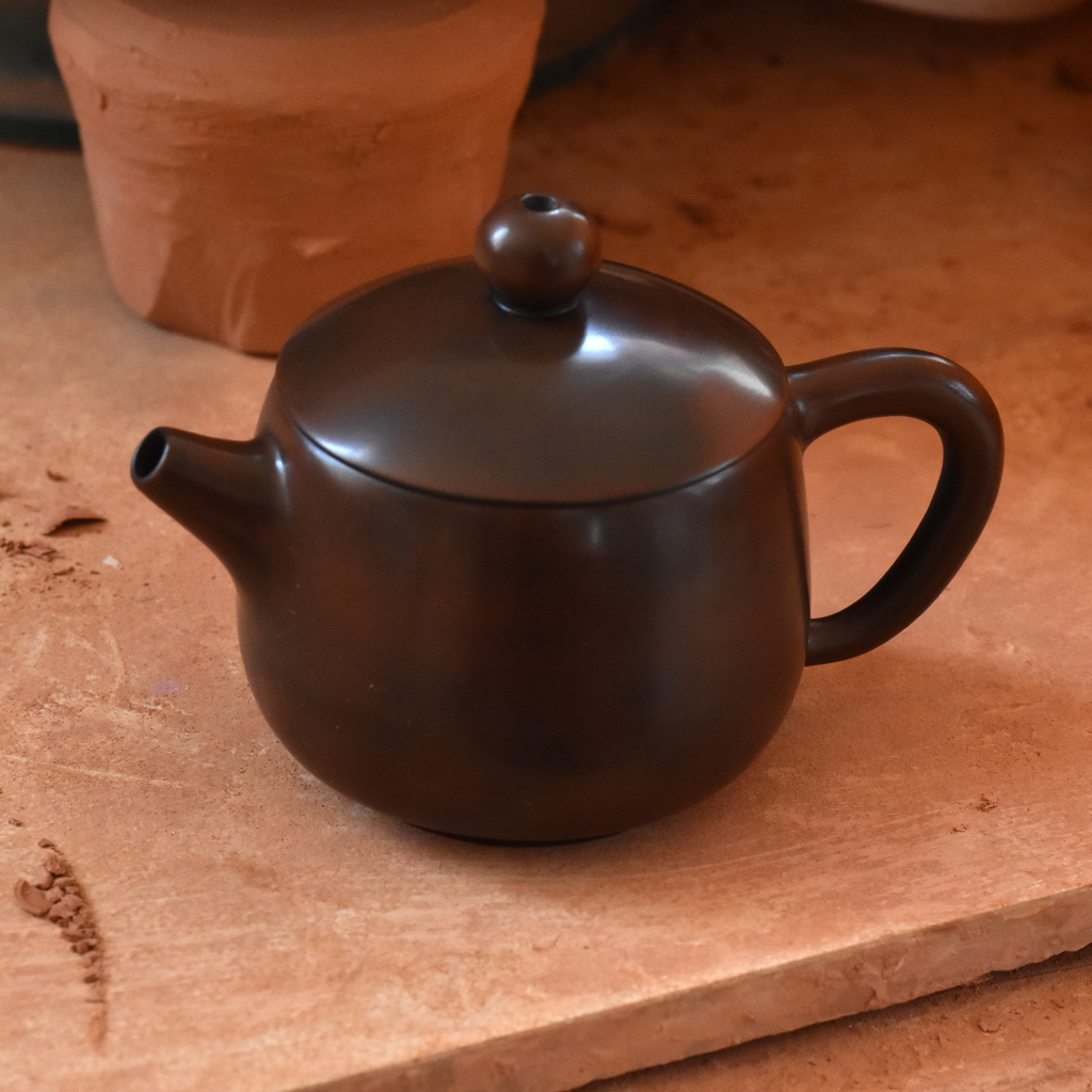 Brown Jianshui Zitao Teapot - Tall Shi Piao Style ~90ml